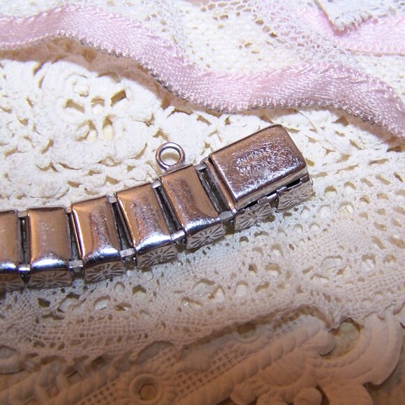 Art Deco Catamore Sterling Silver Rhinestone Line Bracelet - 7" Long - Picture 11 of 11